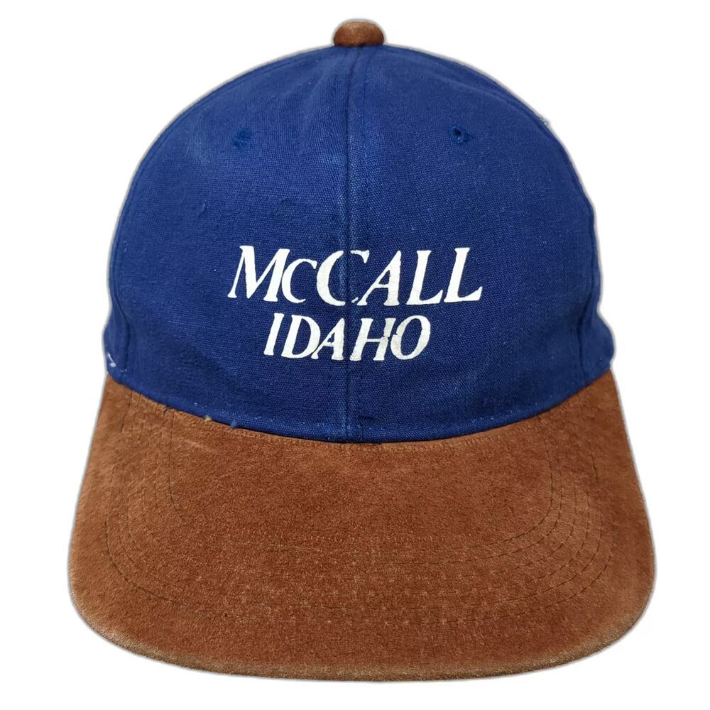 Cameo Snapback Blue Brown Hat OS McCall Idaho Embroidered Cotton Adjustable